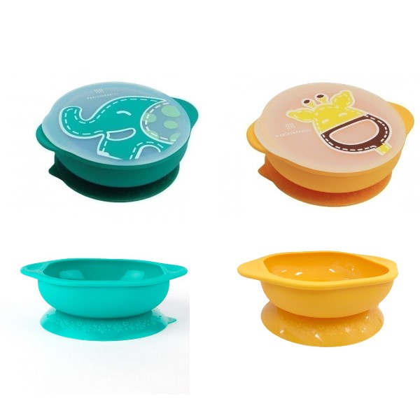 Castle - Marcus &amp; Marcus Silicone Suction Bowl with Lid – Peralatan Makan MPASI Mangkuk Suction MNM