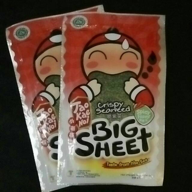 

Tao kae noi Big sheet crispy seaweed rasa pedas net wt. 4gr