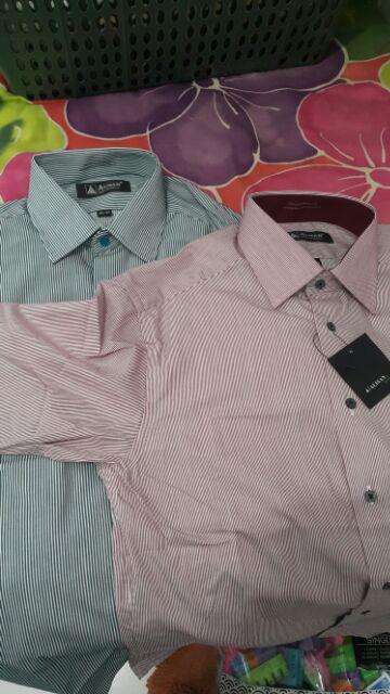 Kemeja Alisan Panjang Corak Reguler & Slimfit 14,5 - 16