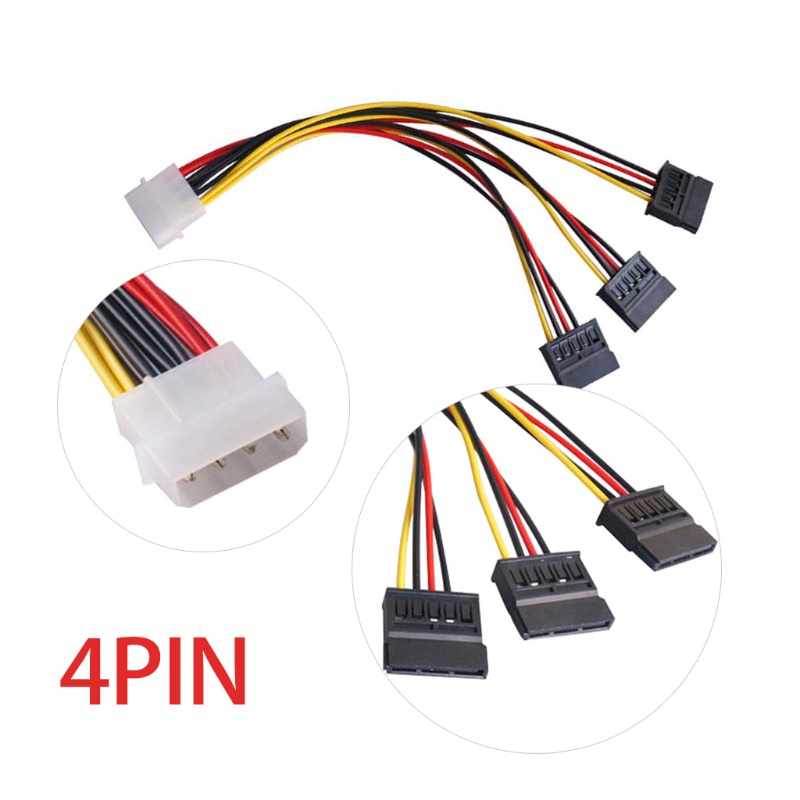 Btsg 1pc 4pin IDE Molex Ke 3konektor Kabel Ekstensi Power Splitter Sambungan Komputer Dan Colokan Kabel HDD