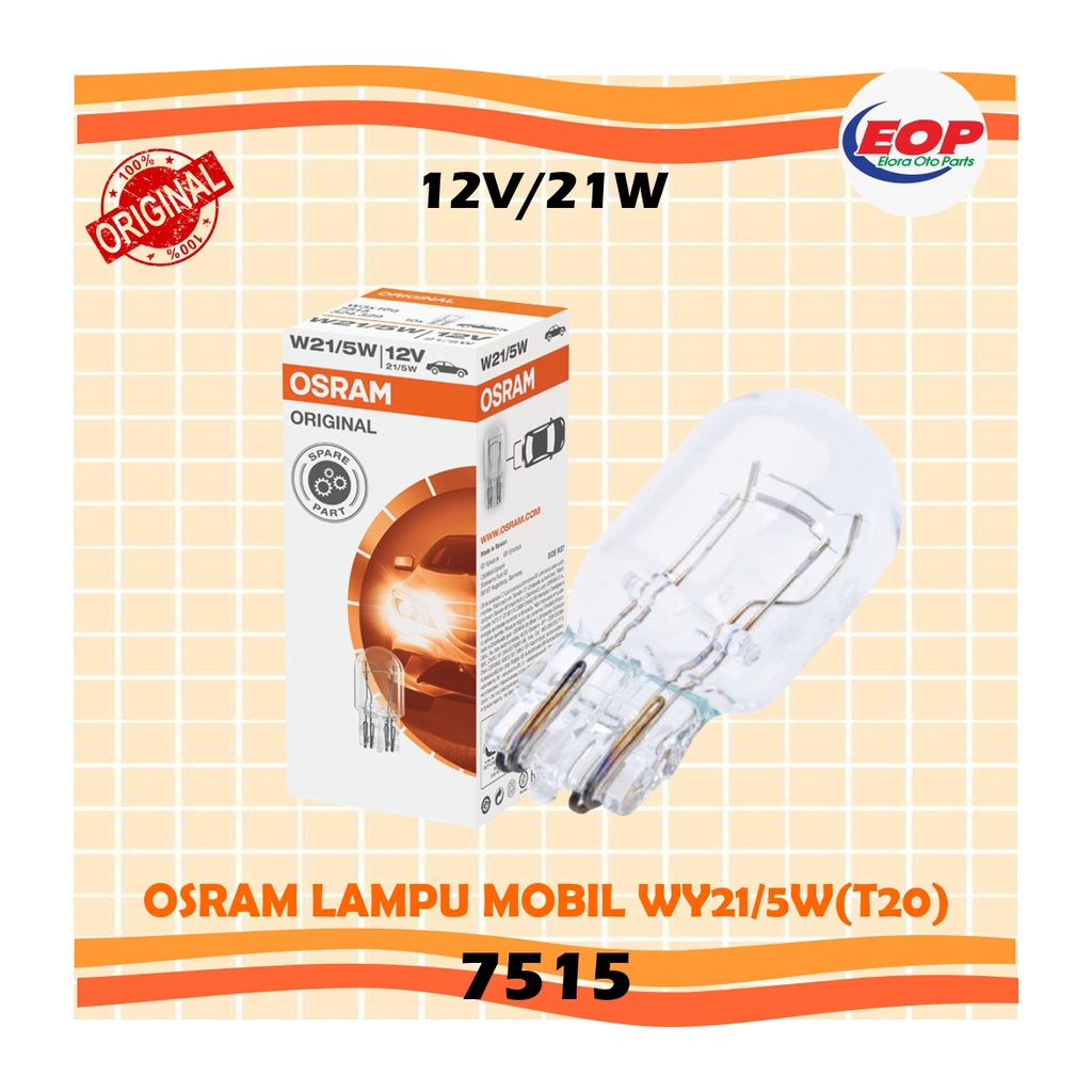 Osram Lampu Mobil W21/5W Original 7515 W3x16q 12V 21W