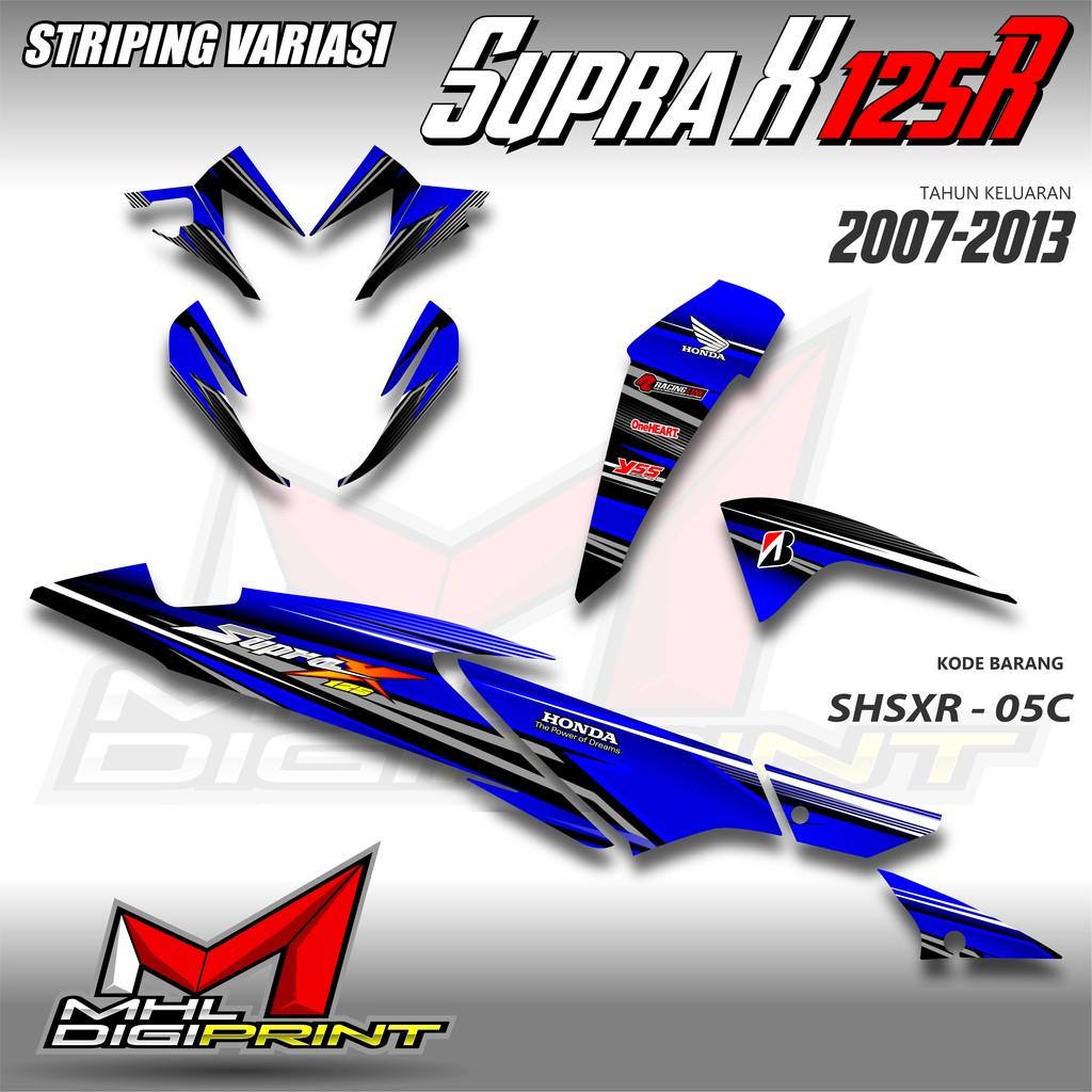 STRIPING VARIASI SUPRA X 125R - STIKER SUPRA X 125 BATMAN - SHSXR 05