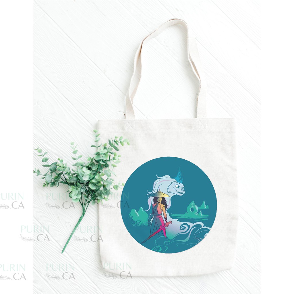 Tote bag Kanvas Gambar Disney Raya Biru