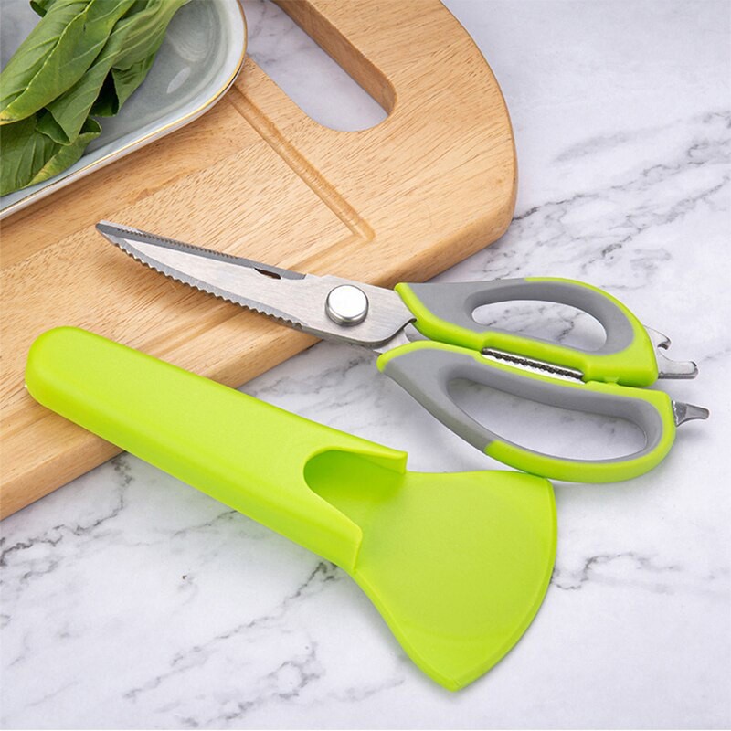 Gunting Dapur Serbaguna 8in1 Multifungsi Super Tajam Stainless Untuk Ikan Sayur Daging Ayam