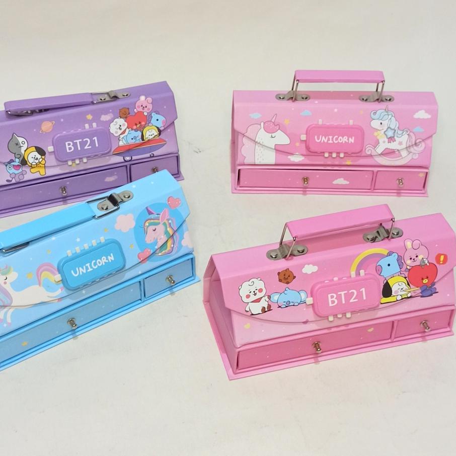

Kotak Pensil Karton+Kunci Pin/Tempat Pensil/Pensil Case Locker ✔