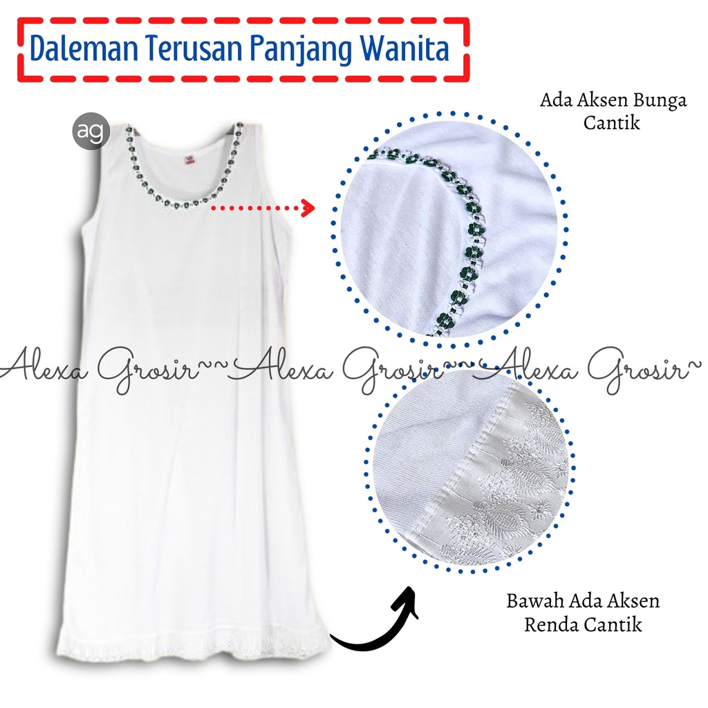 Daleman Panjang Inner Panjang Baju Dress Inner - ALEXAGROSIR