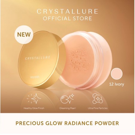 ★ BB ★ Wardah Crystallure Precious Glow Radiance Powder 18gr - (Anti-aging benefit, samarkan garis halus) - Bedak Tabur - Loose Powder