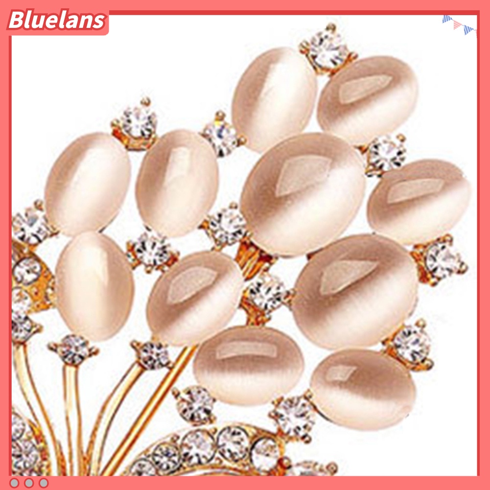 Bluelans Women Vintage Rhinestone Opal Wheat Flower Brooch Pin Dress Scarf Accessory