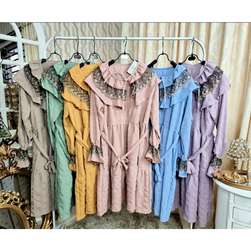 Tunik Crincle renda by Meijiwang