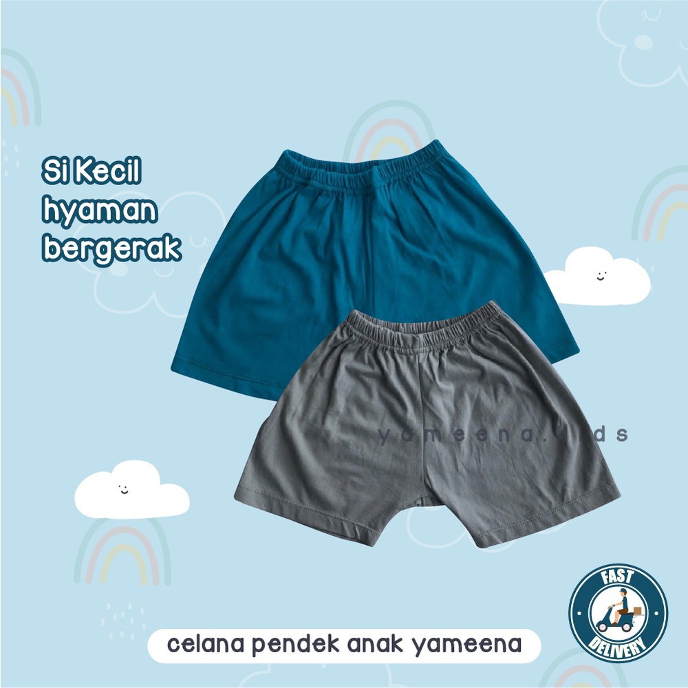 Yameena Kids Pakaian bawahan Celana Pendek Anak Laki Laki Dan Perempuan Untuk Usia 1-3 Tahun Bahan Cotton Combed By Yameenakids