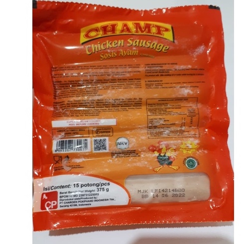 

CHAMP SOSIS AYAM 375GR (isi 15)