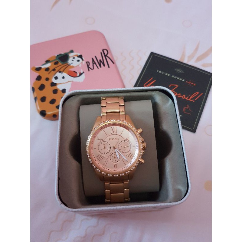 PRELOVED ORIGINAL Fossil BQ3377 Modern Courier Chronograph Rose Gold Watch