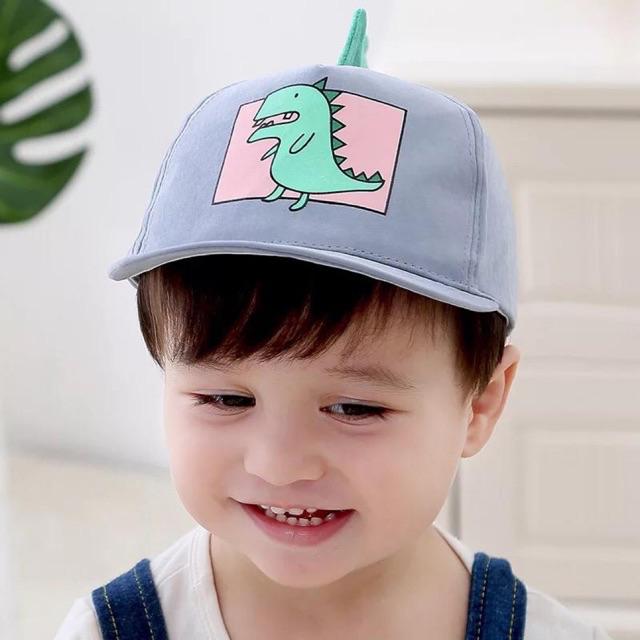 (Kiddiwear) ❤️Topi Anak Laki-laki / Perempuan Motif Kartun Dinosaurus Adjustable-Biru