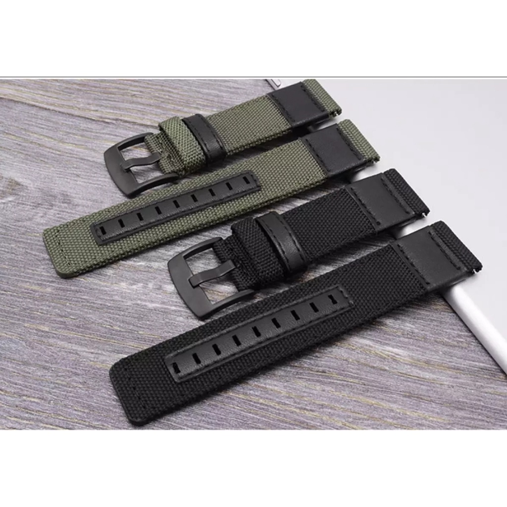 Strap Nylon Motif Kulit Leather Amazfit Gtr 47mm 42MM GTS 1 2 3 4 BIP stratos 1 2 3 pace Xiaomi Mi Watch Color s1 Active Tali Jam 22mm 20mm