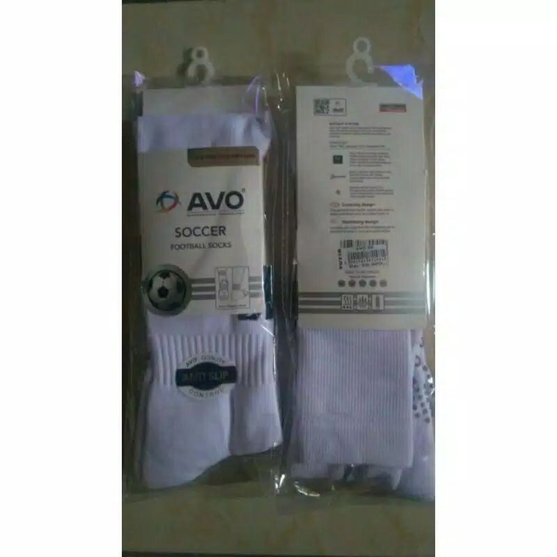 KAOS KAKI AVO PANJANG ANTI SLIP GRIP STANDART LIGA HITAM/PUTIH-1