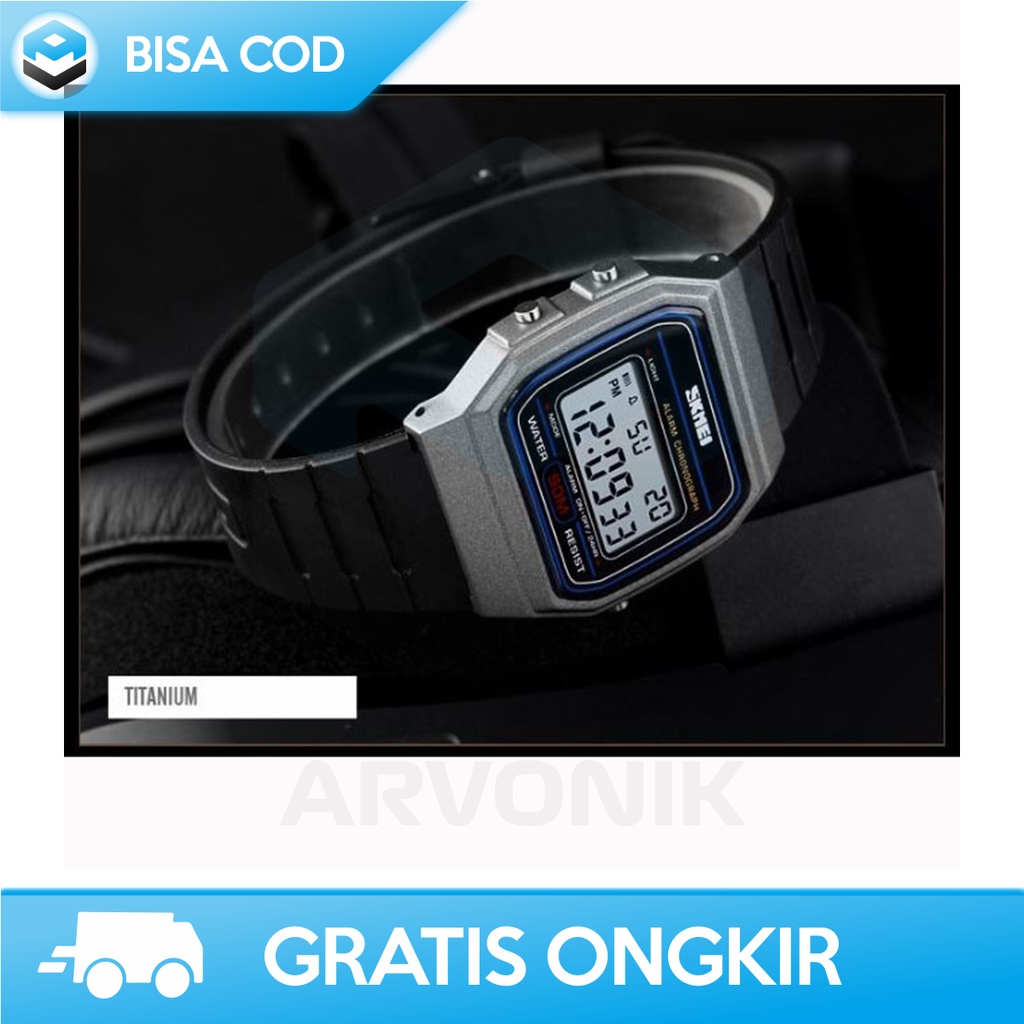 JAM TANGAN KOTAK COWOK DIGITAL SKMEI 1412 KEREN WATER RESISTANT MURAH