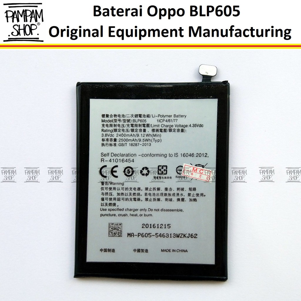 Baterai Oppo BLP605 Neo 7 A33 F1 F1F Original OEM Batre Batrai Battery BLP 605 F1 A 33 Handphone