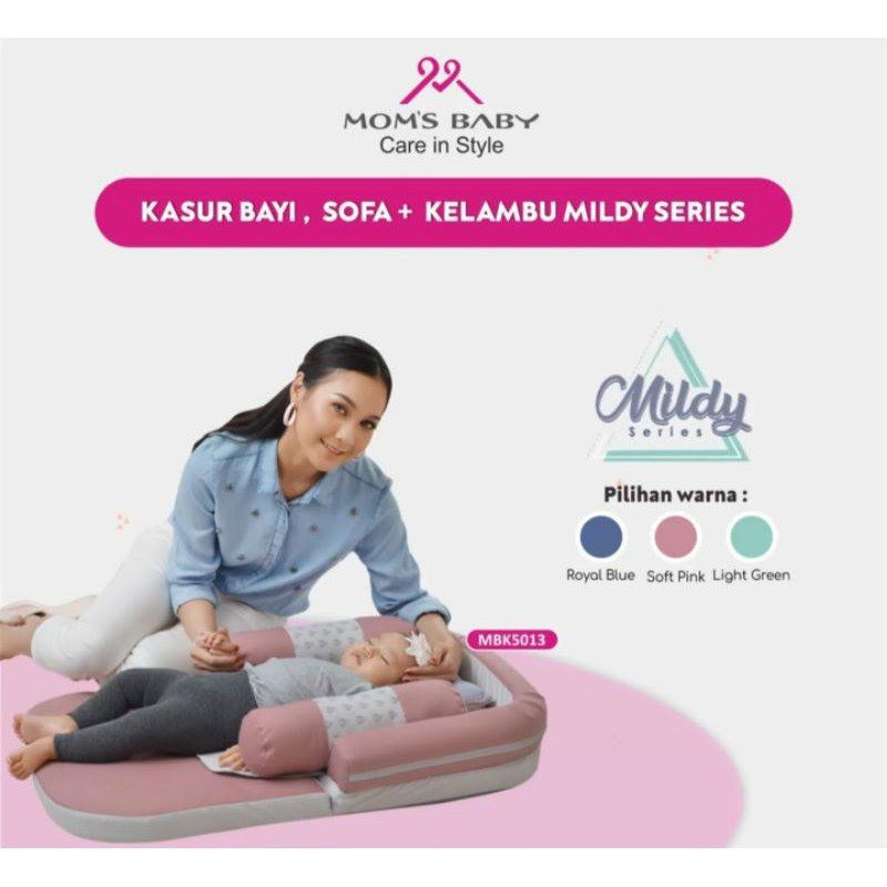 Mom's Baby Kasur Bayi Lipat + Kelambu 3 Fungsi (Kasur, Sofa, Playmat) Mildy Series - MBK 4013