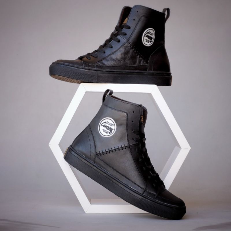 (COD) 0Sepatu Pria Kasual Kulit Asli - CEVANY / DANTE HIGH TAN - Sepatu Boot Sneakers Pria Model Exodos