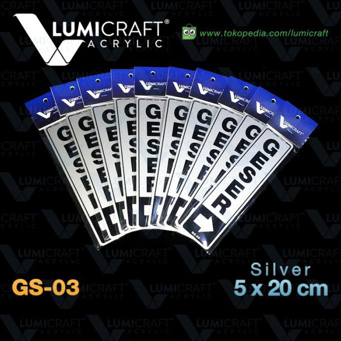 

Geser Kanan Sign Acrylic Silver - Vertikal 5 x 20 cm | GS-03 SHOPEE MURAH