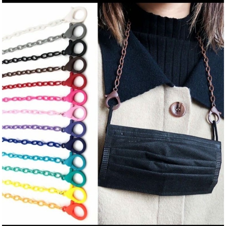 GROSIR KALUNG STRAP RANTAI WARNA-WARNI ACC MASKER ECER HARGA GROSIR