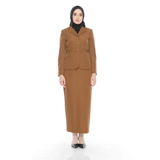 ✨MEGA SALE✨ Baju Dinas Wanita Khaki Stelan Rok A Blazer Pemda Kheki Baju Pemda Aceh Set Rok Span Baj