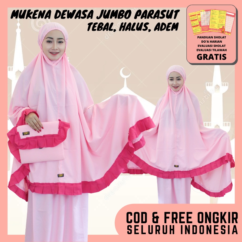 Mukena Dewasa Jumbo Parasut Premium Renda Mewah Mukena Katun Jepang Ori Rayon Premium Dewasa Terbaru