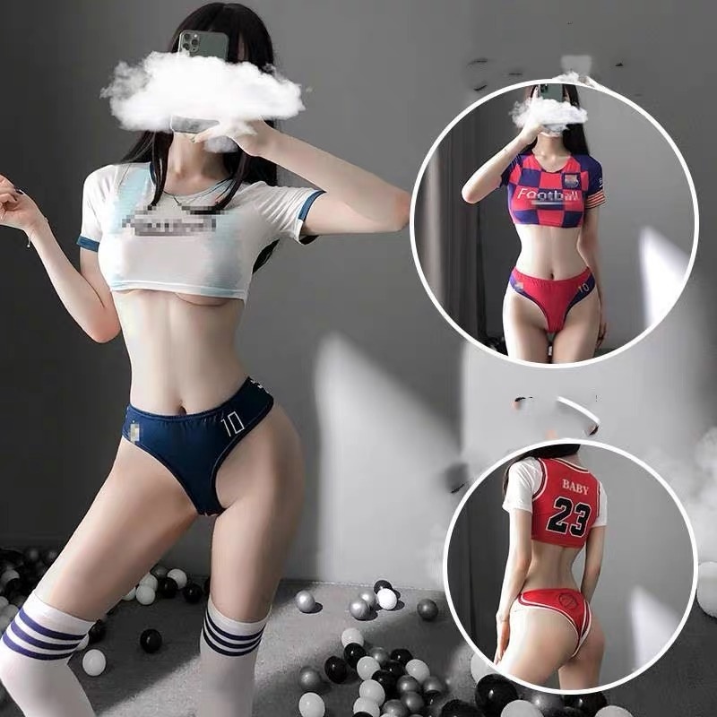 (COD) Set Lingerie Sexy Wanita Crop Top Cosplay Anime Mini Rok Pendek Lingerie Seragam A557