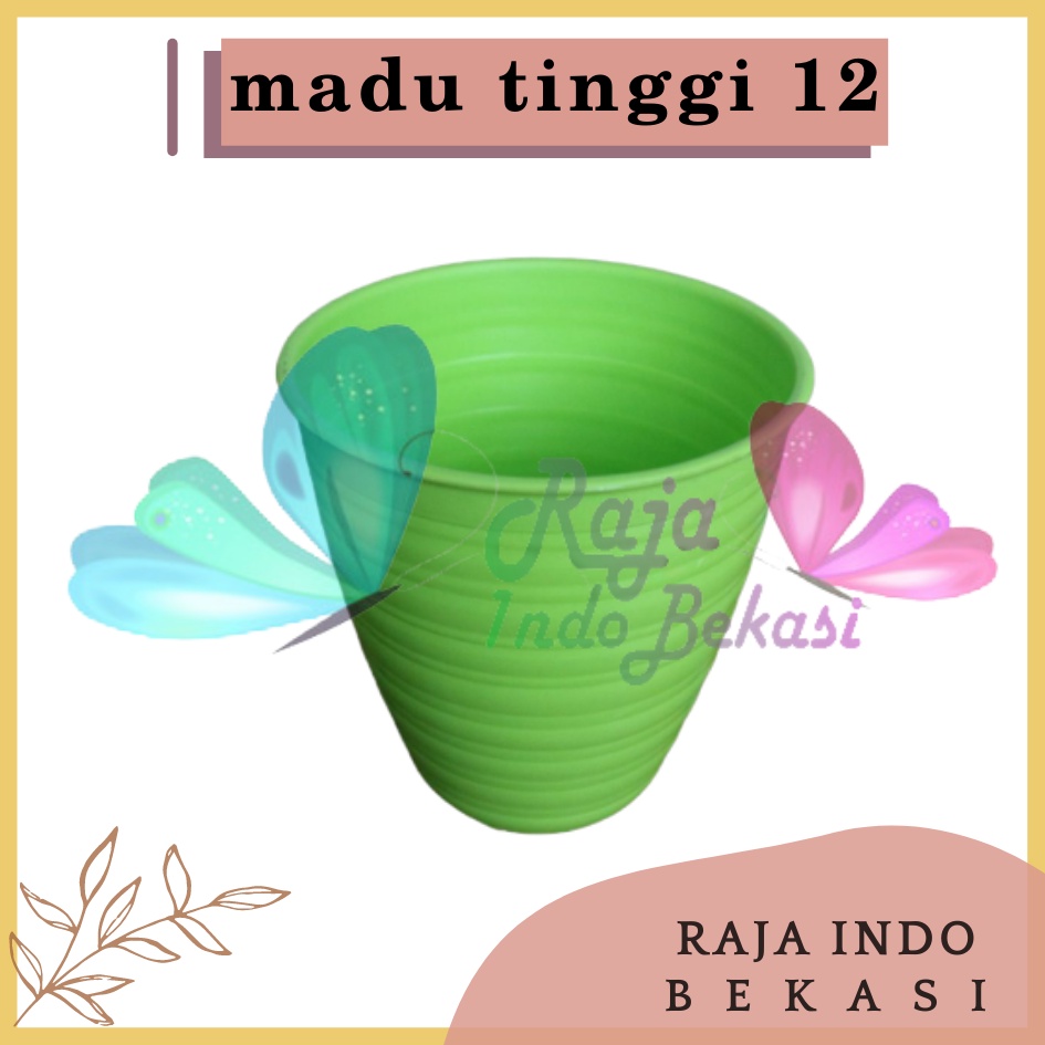 Pot Tawon Pirus 12 Cm Merk Madu Warna Pink Biru Hijau Motif Tawon Pot Plastik 12cm Pot Vas Bunga