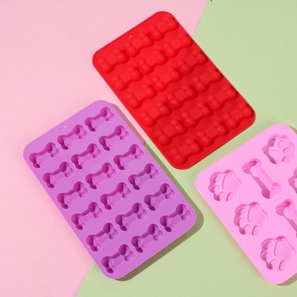 CHOOKYY Cetakan Kue Coklat Dapur Bentuk Tulang Puppy Dog Paw Handmade Ice Cube Tray