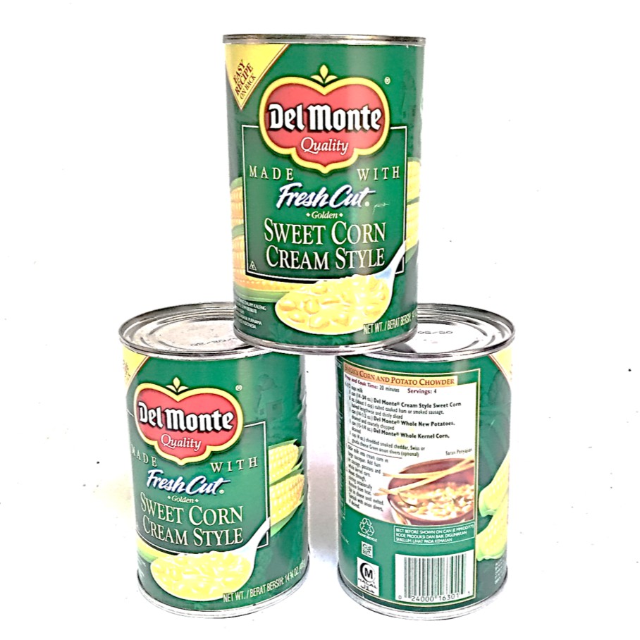 

Del Monte Sweet Cream Style Corn ( Krim Jagung ) 425Gx 3 kaleng Paket EKONOMIS