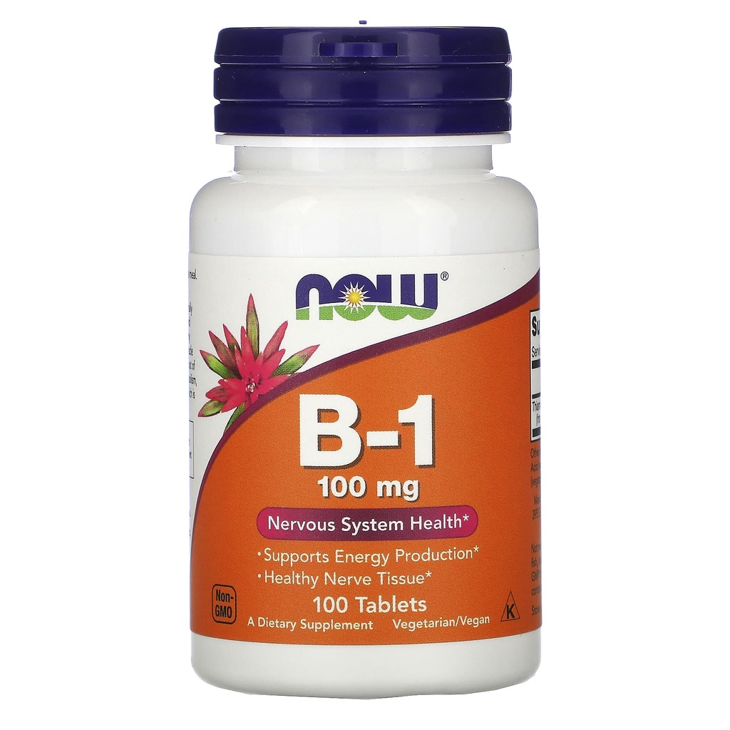 Now Foods B1 100mg 100 Tab Bantu Produksi Energi Tubuh Vitamin B1