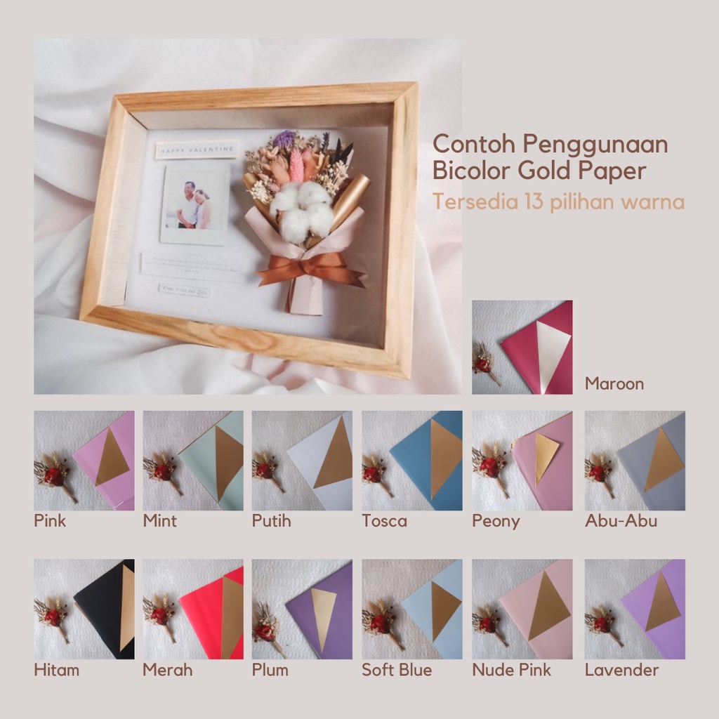 

Cellophane Bicolor Gold Paper Per Lembar | Kertas Wrap | Flower Wrap Murah