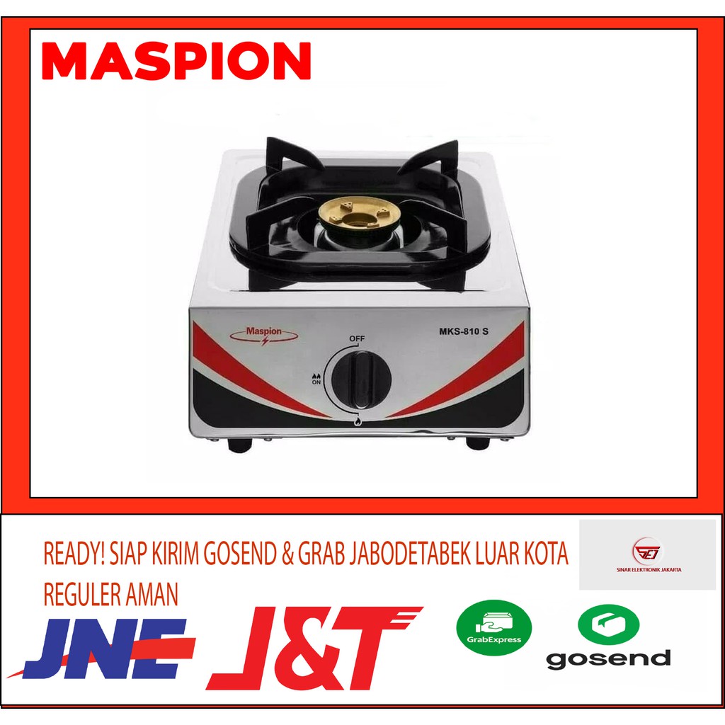 Maspion Kompor Gas MKS-810S. Body Stainless Burner Kuningan. Baru Bergaransi Resmi