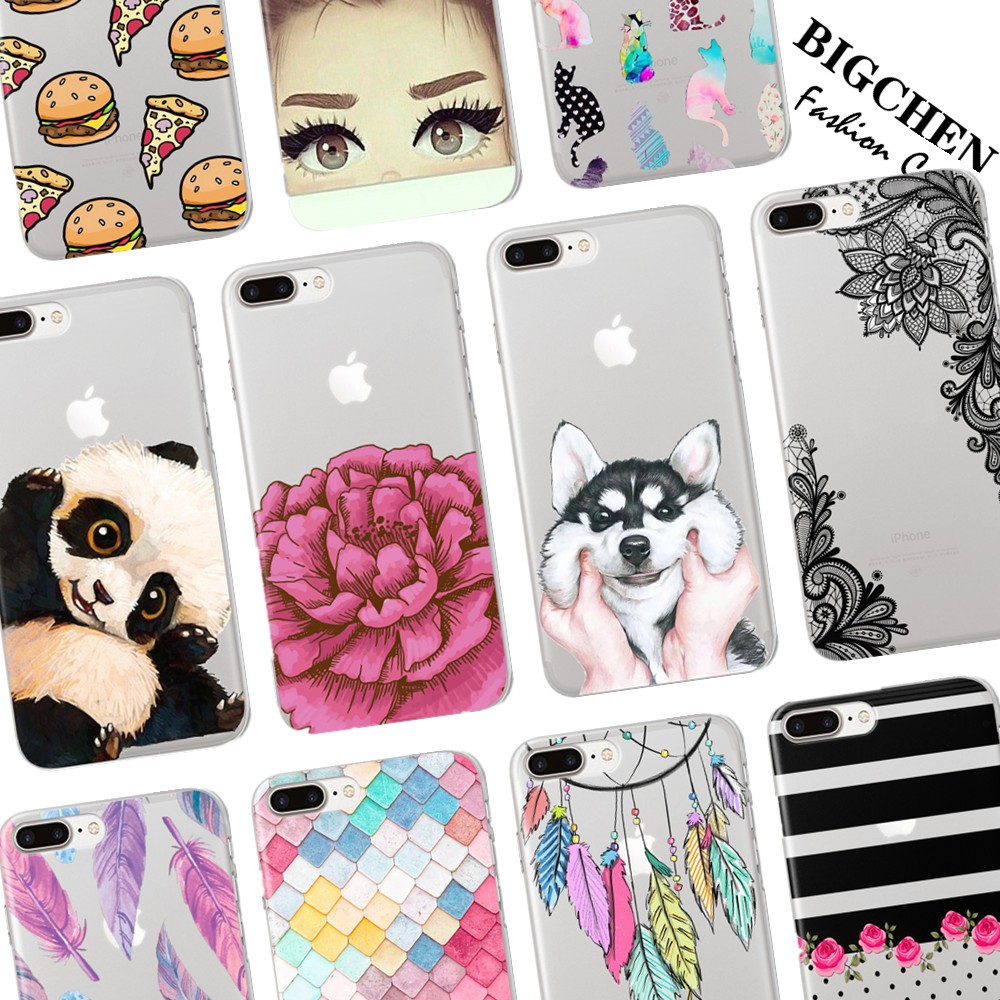 Lucu Panda Hamburger Mandala Bunga Henna Casing Untuk Iphone X 5 S