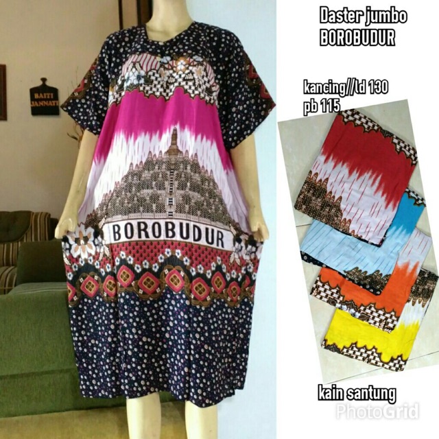  Daster  jumbo borobudur grosir  baju  tidur lengan pendek 