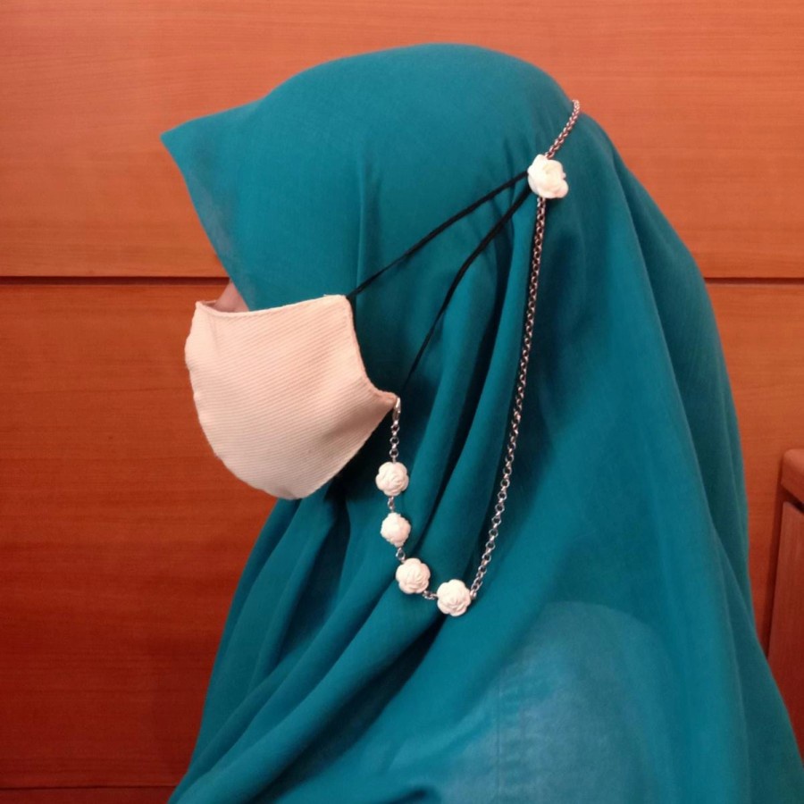 kalung masker hijab 2in1, gantungan masker hijab 2in1
