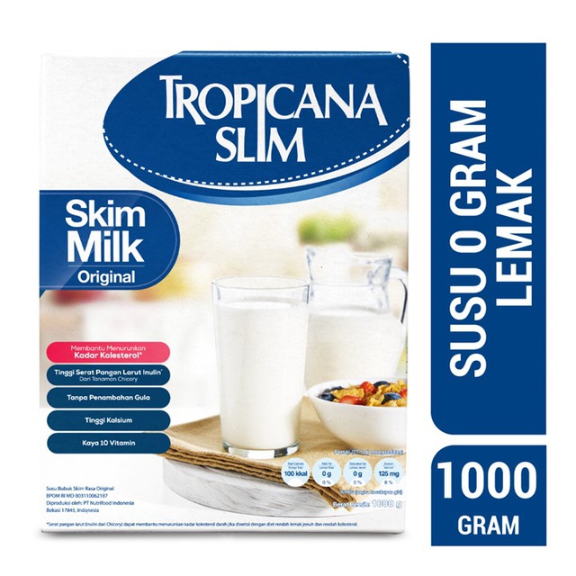 Tropicana Slim Susu Skim Milk Original 1000G | Shopee Indonesia