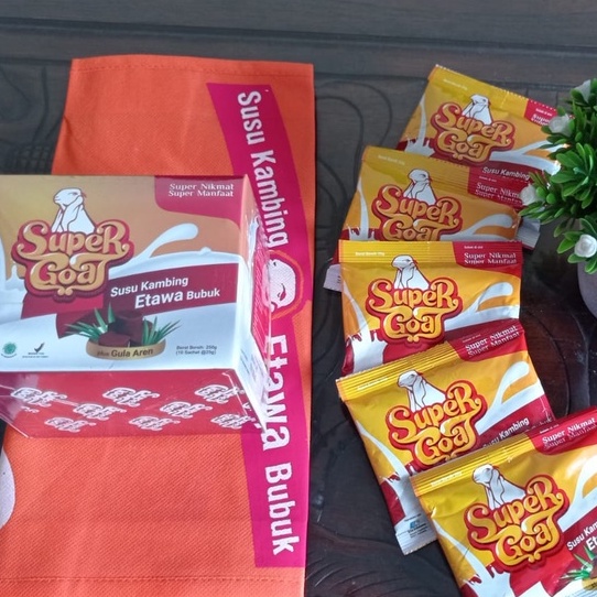 

Susu Super GOAT - Susu Kambing - Etawa - 1 BOX ISI 10 SACHET-Susu Kambing Etawa Bubuk dengan Gula Aren