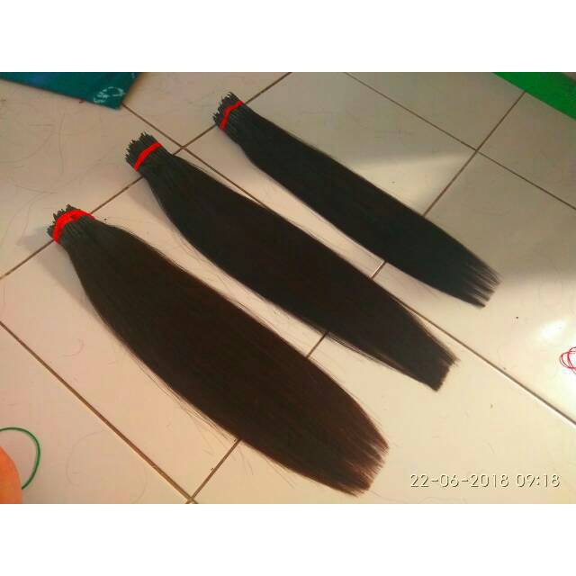 rambut sambung manusia 45cm isi 1 helai asli hair extension MIN 20HELAI