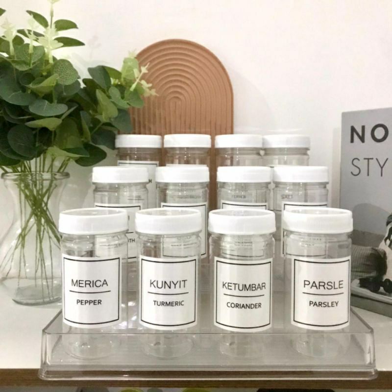 TOPLES BUMBU DAPUR 200ML TUTUP PUTIH BAHAN PLASTIK TOPLES MINIMALIS