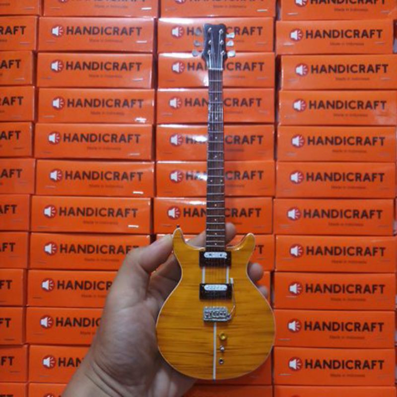 Miniatur gitar prs orange carlos santana
