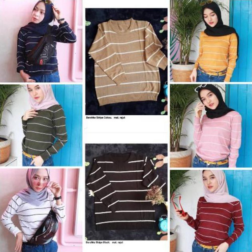 Atasan Rajut Sweater Rajut Knit Zia Adeline-1