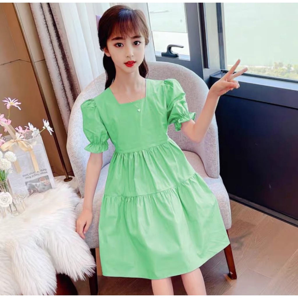 Jimmedy.id - Dress Anak Perempuan Kekinian Umur 3-7 Tahun Bahan Katun