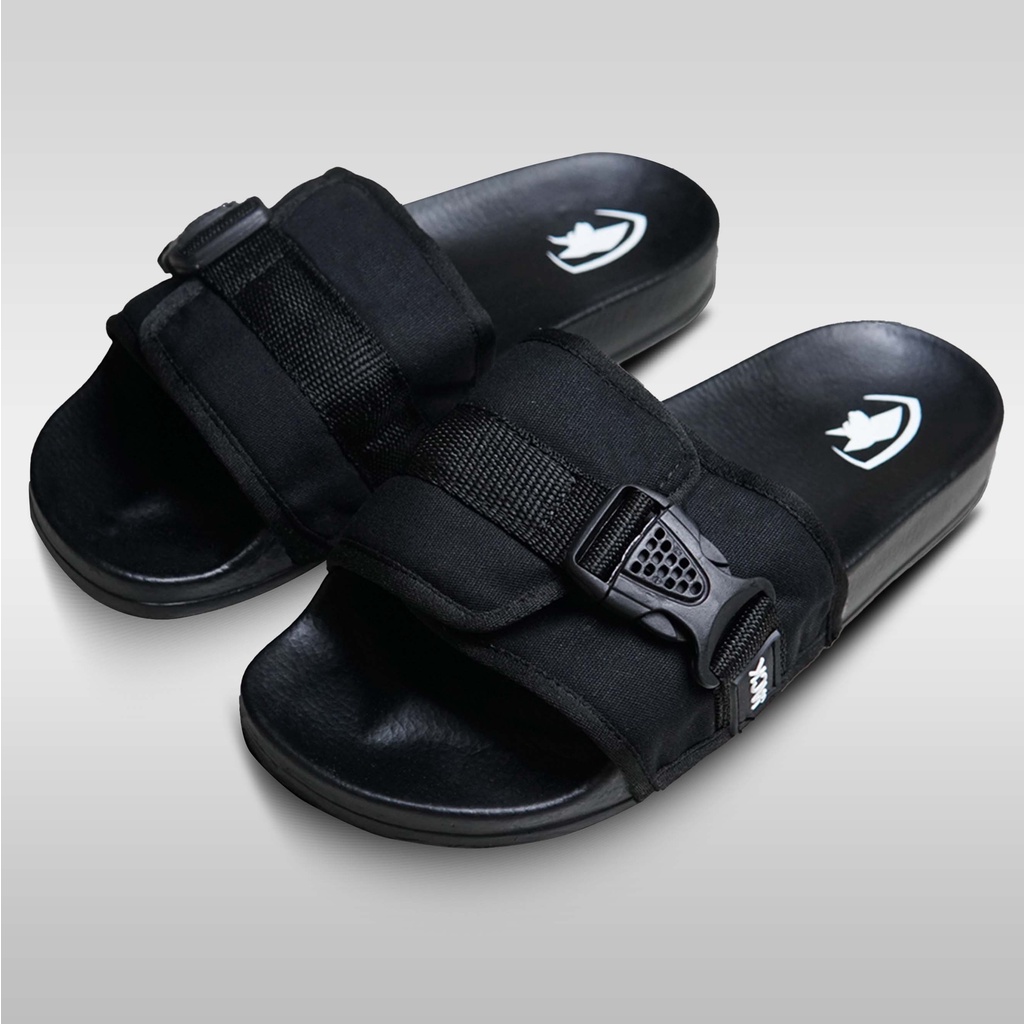 Jual Jack Idn Sandal Slide Pria Sendal Slop Flip Flop Strafo Black