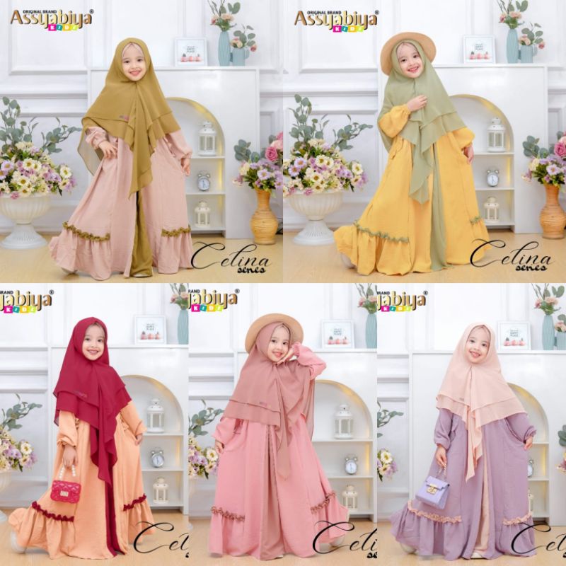 ASSYABIYAKIDS-GAMIS ANAK CELINA ORI ASSYABIYA-GAMIS ANAK SET KHIMAR