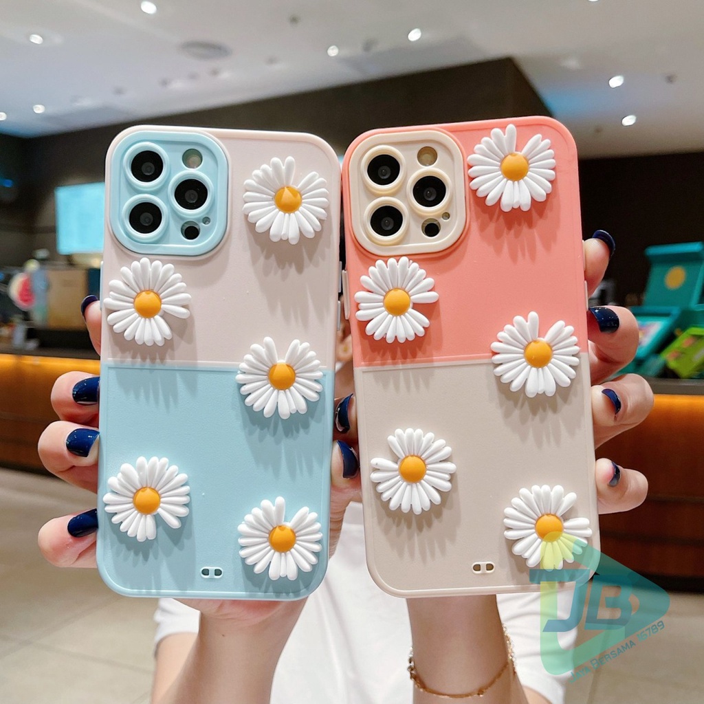 CASE FYP 2IN1 BUNGA DAISY 3D FOR ALL TYPE HANDPHONE OPPO VIVO SAMSUNG REALME XIAOMI INFINIX IPHONE JB5900