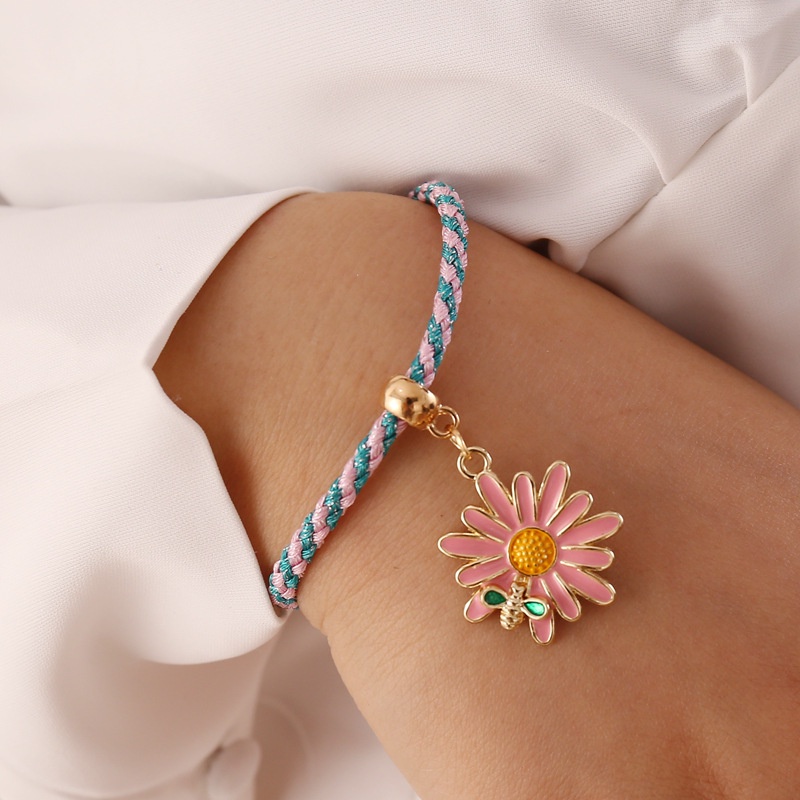 Gelang Model Kepang Motif Bunga Daisy Untuk Wanita