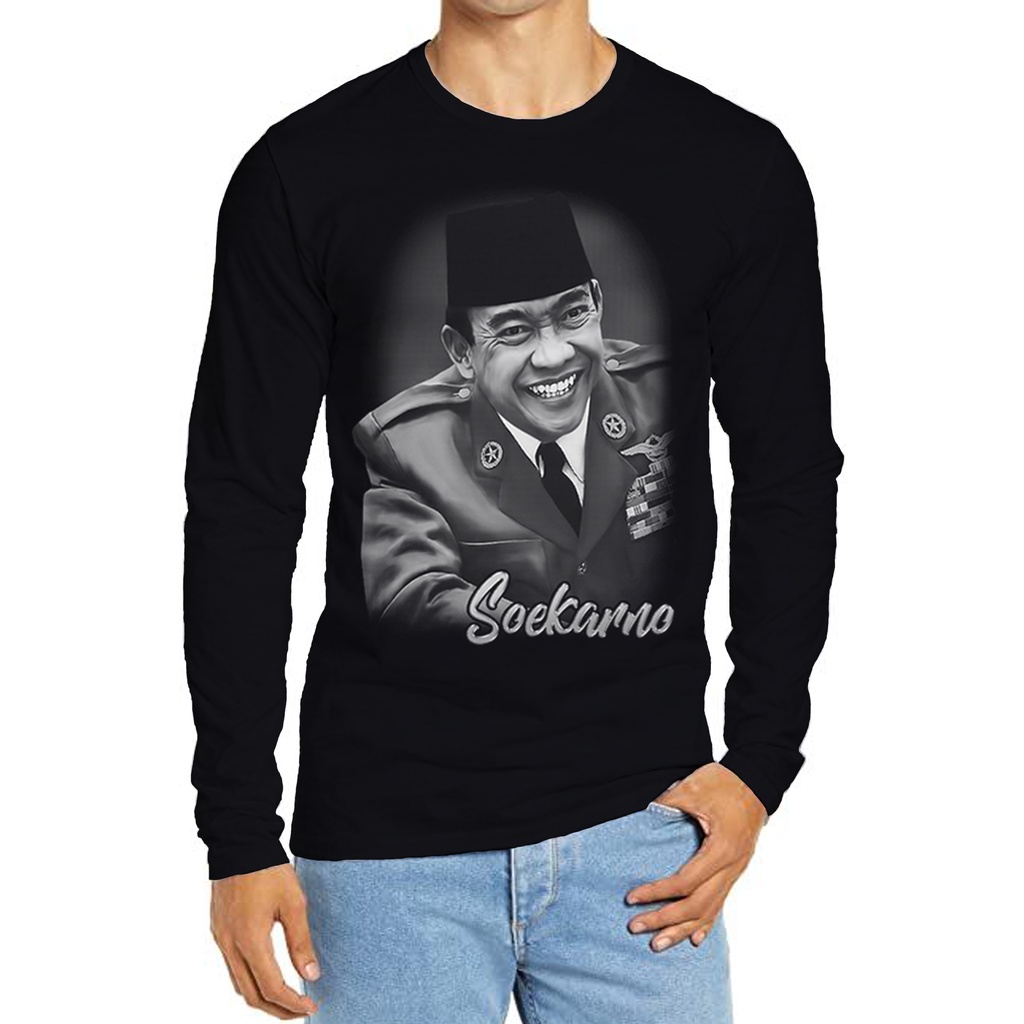 KAOS LENGAN PANJANG PRIA / KAOS LENGAN PANJANG JUMBO PRIA ( SOEKARNO 2)