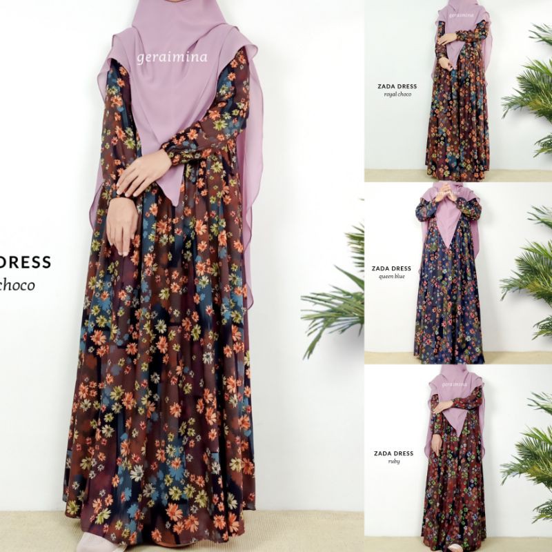 ZADA DRESS by GERAI MINA - Gamis viscose dress gamis casual daily premium gamis syari baju simpel